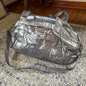 Metallic Silver Nike Gym Bag